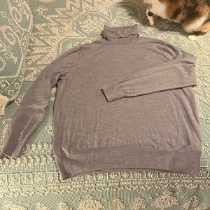 Brooks Brothers merino wool light gray turtleneck
